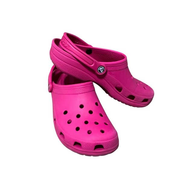 Crocs Classic Clog Sandals Fuchsia Pink Lightweight Unisex Size 11 Womens/mens 9 - Picture 7 of 10
